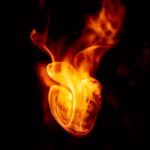 A close up of a fire Description automatically generated